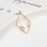 14K Plated Copper 17*26MM Zircon Pendant Charms DIY