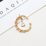14K Retention Real Plated Copper Moon Pendant Charms
