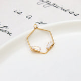 14K Retention Plated Copper Zircon Pendant Charms DIY Findings