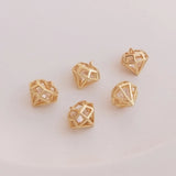 14K Plated Copper Zircon Pendant Charm 10MM DIY Jewelry Findings