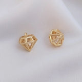 14K Plated Copper Zircon Pendant Charm 10MM DIY Jewelry Findings