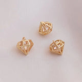 14K Plated Copper Zircon Pendant Charm 10MM DIY Jewelry Findings