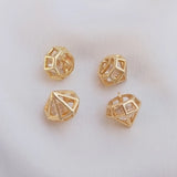 14K Plated Copper Zircon Pendant Charm 10MM DIY Jewelry Findings