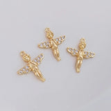 14K Copper Zircon Angle Pendant Charms DIY Findings