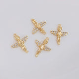 14K Copper Zircon Angle Pendant Charms DIY Findings