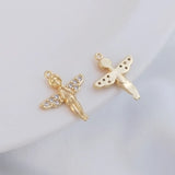 14K Copper Zircon Angle Pendant Charms DIY Findings