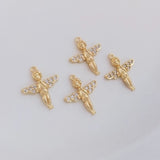 14K Copper Zircon Angle Pendant Charms DIY Findings