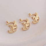 14K Retention Real Plated Copper Zircon Unicorn Pendant Charms