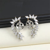 14K Copper Wrapped Flower Earrings Hollow Zircon Pearl DIY Accessories