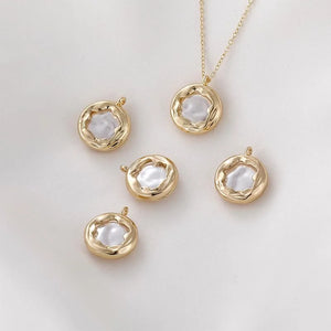 14K Copper Plated Pearl Pendant DIY Jewelry Materials