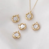 14K Copper Plated Pearl Pendant DIY Jewelry Materials