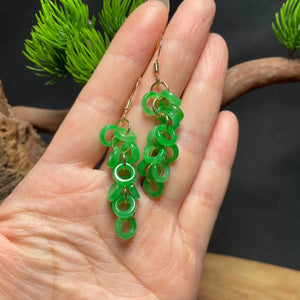 14K Jade Safety Ring Earrings Green Women's National Jewelry