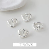 14K Electroplating Glossy Peach Heart Earrings