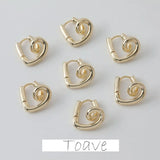 14K Electroplating Glossy Peach Heart Earrings