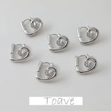 14K Electroplating Glossy Peach Heart Earrings