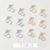 14K Electroplating Yin Peach Zircon Pendant DIY Earrings Necklace Material