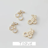 14K Electroplating Yin Peach Zircon Pendant DIY Earrings Necklace Material