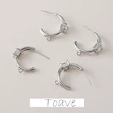 14K Electroplating C-shaped Inlaid Zirconium Earrings DIY Earrings Accessories