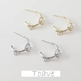 14K Electroplating C-shaped Inlaid Zirconium Earrings DIY Earrings Accessories