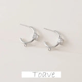 14K Electroplating C-shaped Inlaid Zirconium Earrings DIY Earrings Accessories