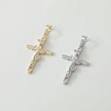14K Electroplating Cross Rose Necklace Pendant DIY Beaded Hand-made Material
