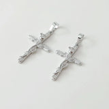 14K Electroplating Cross Rose Necklace Pendant DIY Beaded Hand-made Material