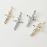 14K Electroplating Cross Rose Necklace Pendant DIY Beaded Hand-made Material