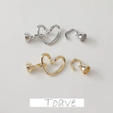 14K Electroplating Hollow Heart Button Necklace Bracelet Link Buckle