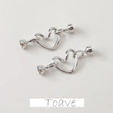 14K Electroplating Hollow Heart Button Necklace Bracelet Link Buckle