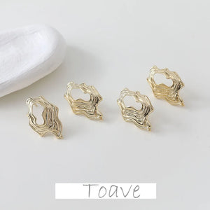 14K Electroplating Hollow Earrings for DIY Hand-made Pearl Accessories