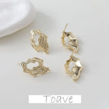 14K Electroplating Hollow Earrings for DIY Hand-made Pearl Accessories