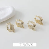 14K Electroplating Hollow Earrings for DIY Hand-made Pearl Accessories