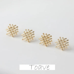 14K Electroplating Hollow Straw Earrings DIY Accessories