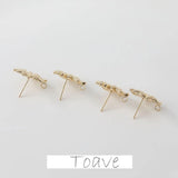 14K Electroplating Hollow Straw Earrings DIY Accessories