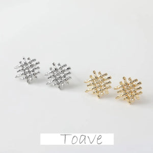 14K Electroplating Hollow Straw Earrings DIY Accessories