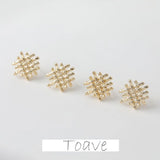 14K Electroplating Hollow Straw Earrings DIY Accessories
