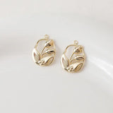 14K Electroplating Oval Hollow Tulip Pendant for DIY Pearl Necklace
