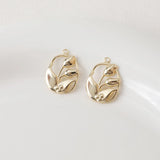 14K Electroplating Oval Hollow Tulip Pendant for DIY Pearl Necklace