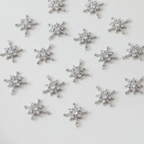 14K Electroplating Snowflake Zircon Earrings Pendant DIY Material