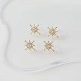 14K Electroplating Snowflake Zircon Earrings Pendant DIY Material