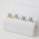 14K Electroplating Snowflake Zircon Earrings Pendant DIY Material
