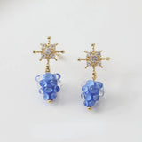 14K Electroplating Snowflake Zircon Earrings Pendant DIY Material