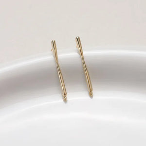14K Electroplating Retention Strip Line Earrings DIY Hand-made Pearl Accessories
