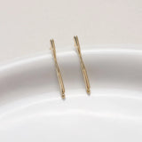 14K Electroplating Retention Strip Line Earrings DIY Hand-made Pearl Accessories