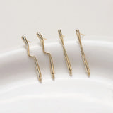 14K Electroplating Retention Strip Line Earrings DIY Hand-made Pearl Accessories