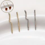 14K Electroplating Retention Strip Line Earrings DIY Hand-made Pearl Accessories