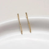 14K Electroplating Retention Strip Line Earrings DIY Hand-made Pearl Accessories