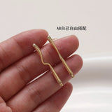 14K Electroplating Retention Strip Line Earrings DIY Hand-made Pearl Accessories