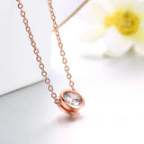 14K Silver Necklace Pendant Zircon Gemstone Choker Chain Jewelry