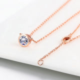 14K Silver Necklace Pendant Zircon Gemstone Choker Chain Jewelry